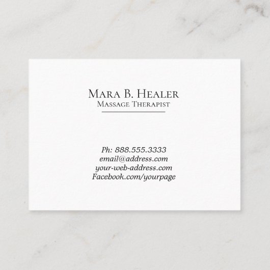*~* Een massagetherapie Waterverf Visitekaartje (Achterkant)