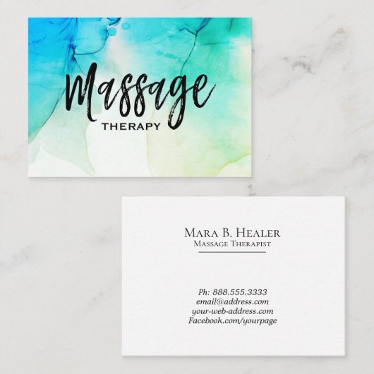 *~* Een massagetherapie Waterverf Visitekaartje (Voorkant / Achterkant)