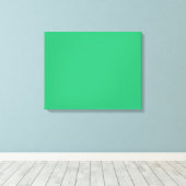 Een massief groen vierkant op een witte achtergron canvas afdruk (Insitu (Houten vloer))