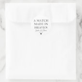 EEN MATCH GEMAAKT IN HEAVEN Heart Wedding Matches  Ronde Sticker (Tas)