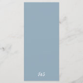 Een match gemaakt in Heaven Wedding Dinner Menu (Achterkant)