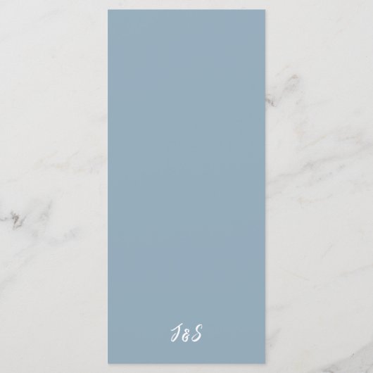 Een match gemaakt in Heaven Wedding Dinner Menu (Achterkant)