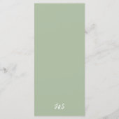 Een match gemaakt in Heaven Wedding Dinner Menu (Achterkant)