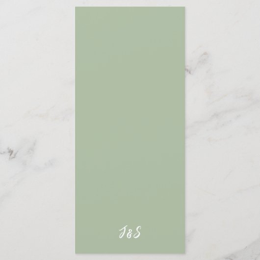 Een match gemaakt in Heaven Wedding Dinner Menu (Achterkant)