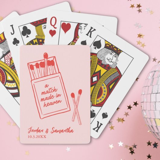 Een match gemaakt in Heaven Wedding Favor Speelkaa Pokerkaarten