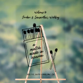 Een Match Made Hemel Bruiloft Welkom Acryl Teken Bord (Neutraal)