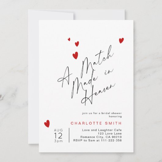 Een match made in Heaven Simple Modern Vrijgezelle Kaart (Voorkant)