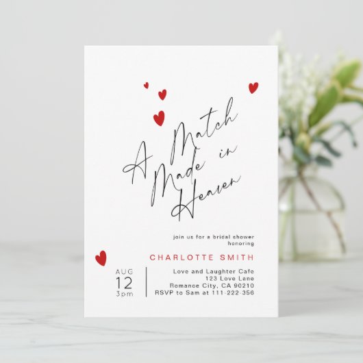 Een match made in Heaven Simple Modern Vrijgezelle Kaart (Staand voorkant)