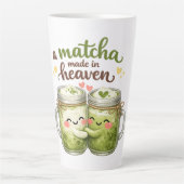 Een Matcha Hemel op Aarde Schattig Grappige Woords Latte Mok (Voorkant)