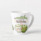 Een Matcha Hemel op Aarde Schattig Grappige Woords Latte Mok (Rechterhoek)