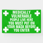 Een medisch kwetsbaar Draag een masker Spandoek (Horizontaal)