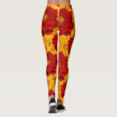 Een Medley van Rood- en Gele Grenzen Leggings (Achterkant)