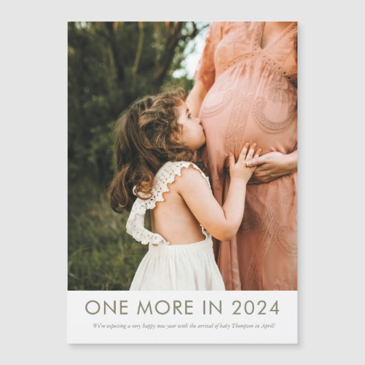 Een meer in 2024 zwangerschap aankondiging magneet (Voorkant)