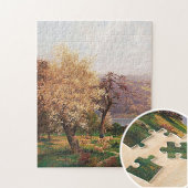 Een meer landschap in het voorjaar door Adolf Kauf Legpuzzel