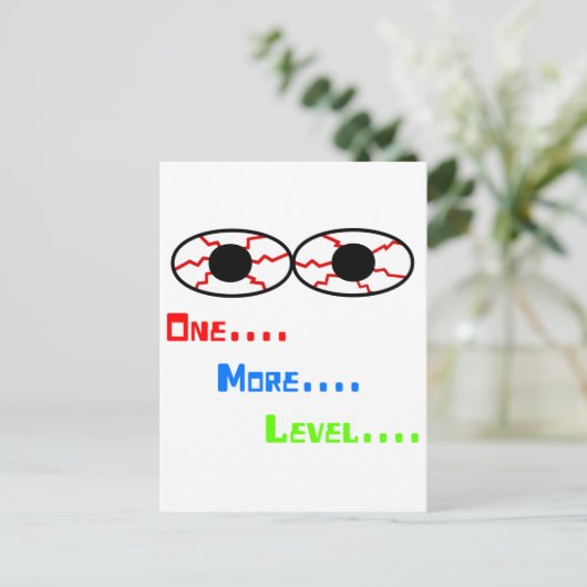 Één… Meer… Niveau… - Bloeddoorlopen Ogen Briefkaart (Staand voorkant)