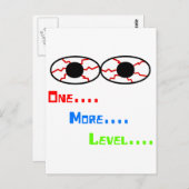 Één… Meer… Niveau… - Bloeddoorlopen Ogen Briefkaart (Voorkant / Achterkant)