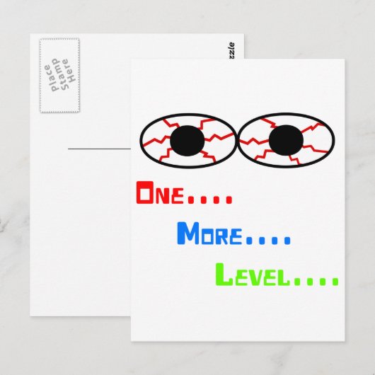 Één… Meer… Niveau… - Bloeddoorlopen Ogen Briefkaart (Voorkant / Achterkant)