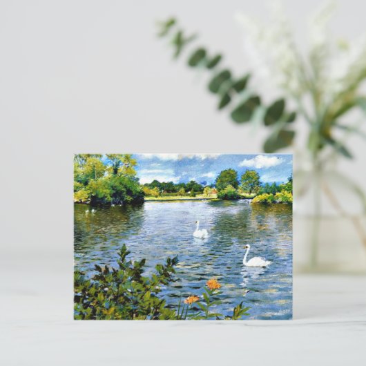 Een meer op Long Island, beroemd schilderij, Briefkaart (Staand voorkant)