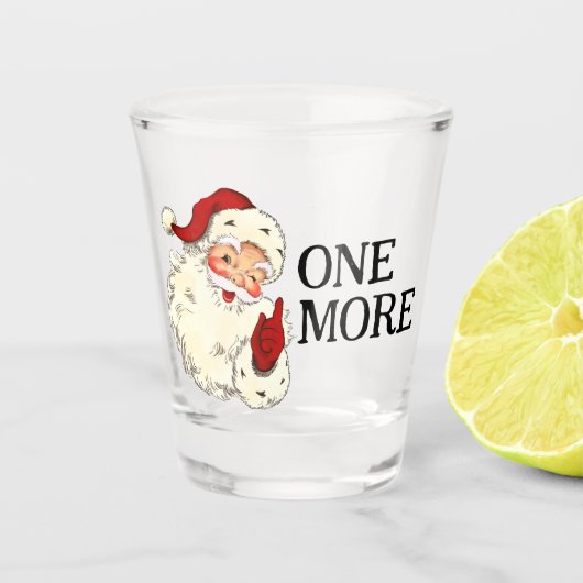 EEN MEER  Retro Jolly Kerstman Kerstmis Shot Glas (Voorkant)