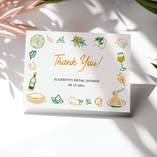 Een meer rustiek Italiaans Vrijgezellenfeest Bedankkaart