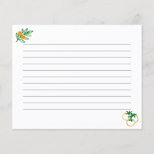 Een meer rustieke Kaart van Italiaans recept (Achterkant)