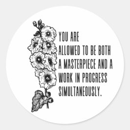 Een meesterwerk en een lopend poster ronde sticker