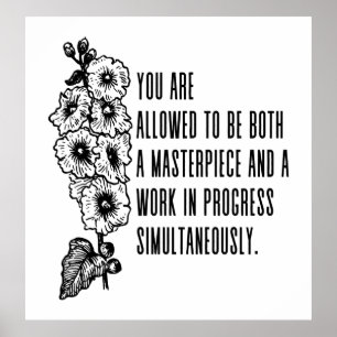 Een meesterwerk en een lopend werk poster