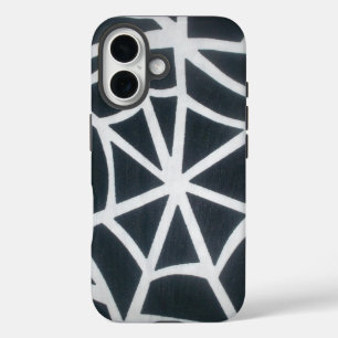 Een meesterwerk van Natuur: een spinnenweb. iPhone 16 Hoesje
