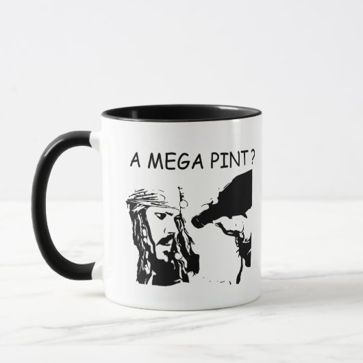 Een Mega Pint? Jhonny en Amber Meme Coffee Mok (Links)