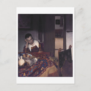 Een meisje Aslapen door Johannes Vermeer Briefkaart