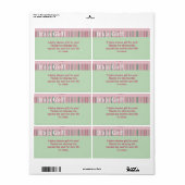 Een meisje, Baby shower Favor Labels (Full Sheet)