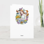 Een meisje, dagboek, vlinders gepersonaliseerde ve kaart (Achterkant)