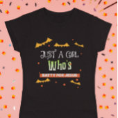 Een meisje dat Batty is voor Jezus Halloween T-shirt