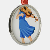 Een meisje dat de viool speelt metalen ornament (Rechts)