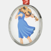 Een meisje dat de viool speelt metalen ornament (Links)