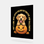 Een meisje dat dol is op Golden Retrievers Acryl Bord (Hoek)