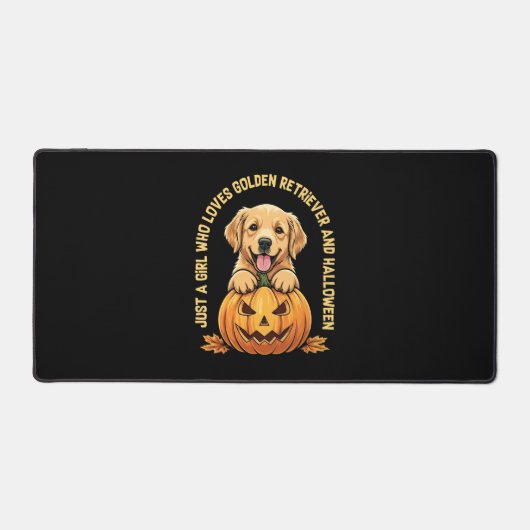 Een meisje dat dol is op Golden Retrievers Bureaumat (Voorkant)