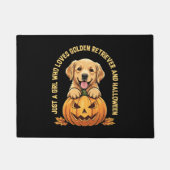 Een meisje dat dol is op Golden Retrievers Deurmat (Voorkant)