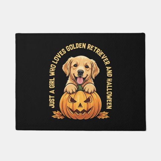 Een meisje dat dol is op Golden Retrievers Deurmat (Voorkant)