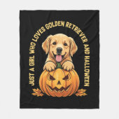 Een meisje dat dol is op Golden Retrievers Fleece Deken (Voorkant)