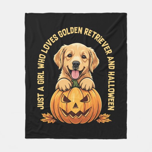 Een meisje dat dol is op Golden Retrievers Fleece Deken (Voorkant)