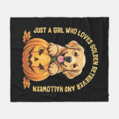 Een meisje dat dol is op Golden Retrievers Fleece Deken (Voorkant (Horizontaal))