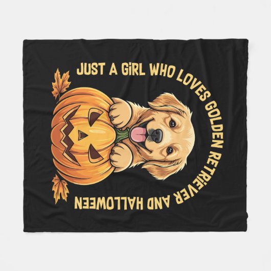 Een meisje dat dol is op Golden Retrievers Fleece Deken (Voorkant (Horizontaal))