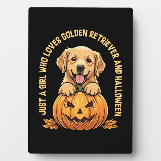 Een meisje dat dol is op Golden Retrievers Fotoplaat (voorkant)