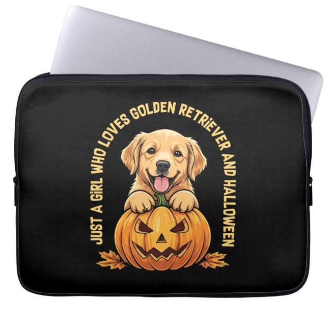 Een meisje dat dol is op Golden Retrievers Laptop Sleeve (Voorkant)