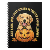 Een meisje dat dol is op Golden Retrievers Notitieboek (Voorkant)
