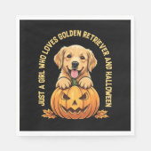 Een meisje dat dol is op Golden Retrievers Servet (Voorkant)