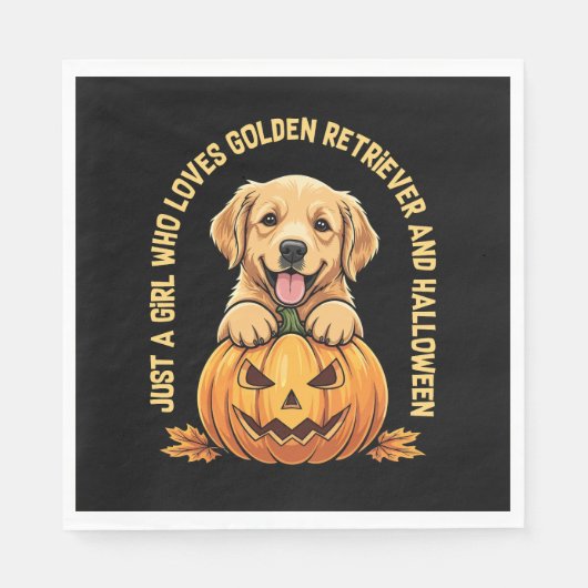 Een meisje dat dol is op Golden Retrievers Servet (Voorkant)