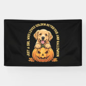 Een meisje dat dol is op Golden Retrievers Spandoek (Horizontaal)