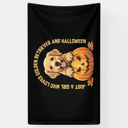 Een meisje dat dol is op Golden Retrievers Spandoek (Verticaal)